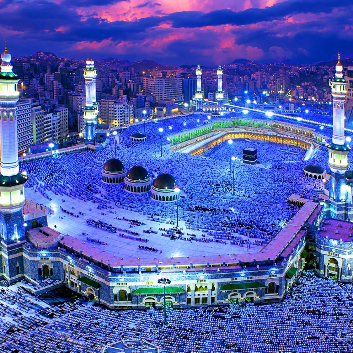 Masjid al-Haram in Mecca for Hajj and Umrah pilgrims arranging MenACWY vaccination